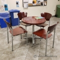 Cherry Stacking Office Guest Chair with Grey Frame
